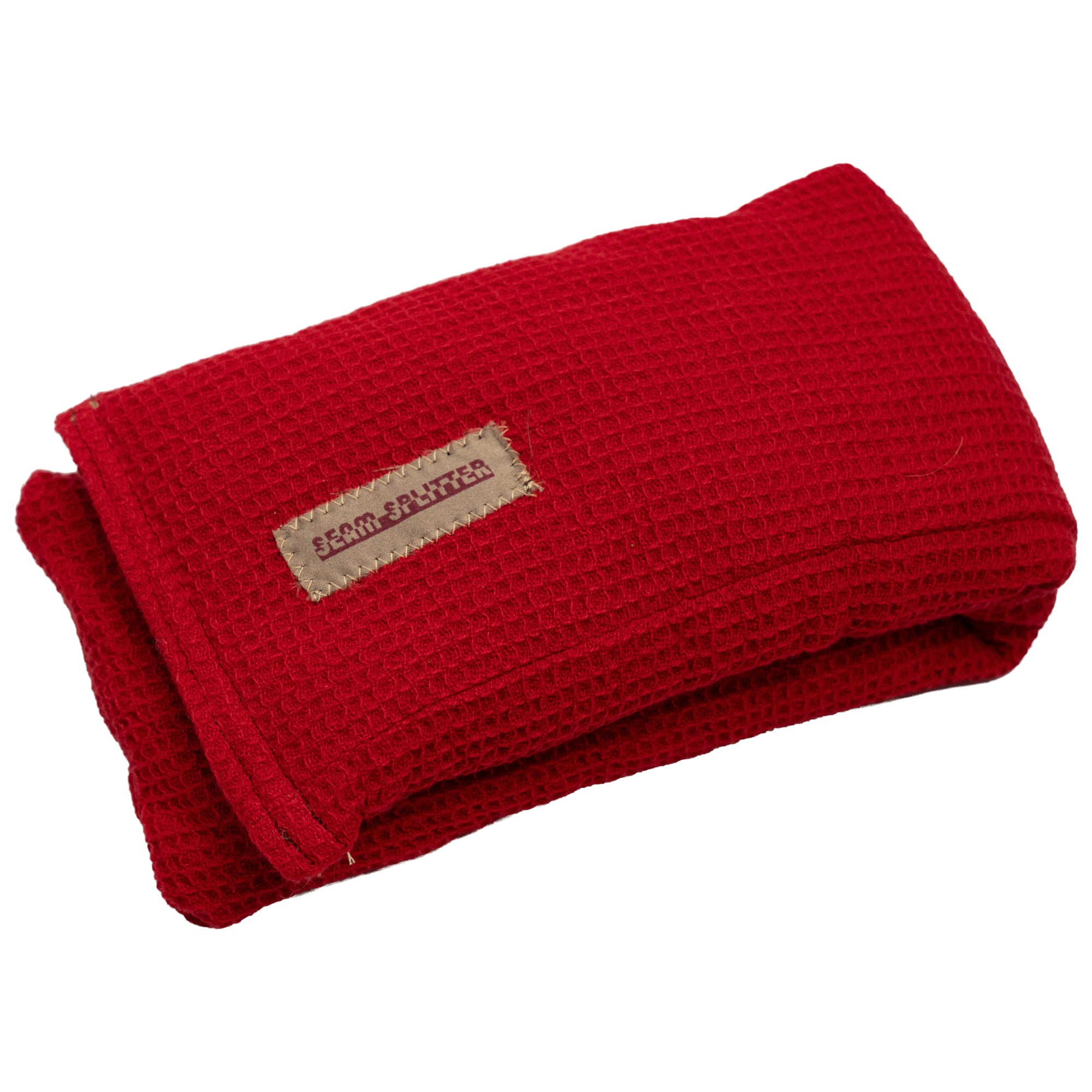 Unscented - Microwavable Upcycled Therapy Sock: Reusable Rice & Flaxseed Heat/Ice Pad - Red Towel