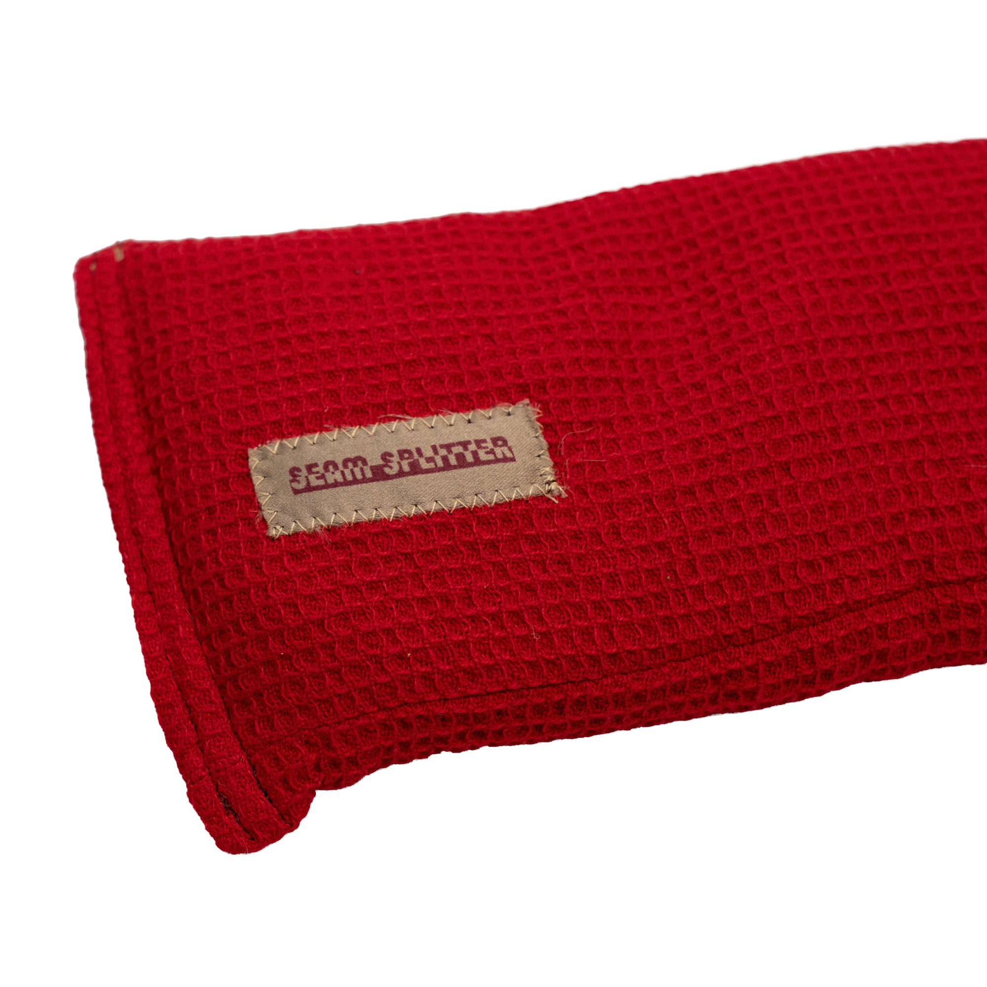 Unscented - Microwavable Upcycled Therapy Sock: Reusable Rice & Flaxseed Heat/Ice Pad - Red Towel