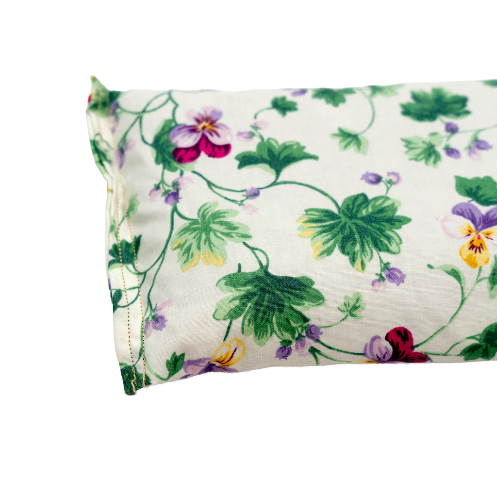 Unscented - Microwavable Upcycled Therapy Sock: Reusable Rice & Flaxseed Heat/Ice Pad - Flower Print