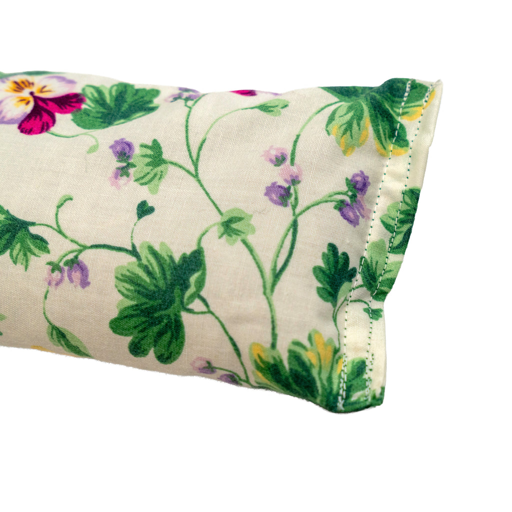 Rosemary Scented - Microwavable Upcycled Therapy Sock: Reusable Rice & Flaxseed Heat/Ice Pad - Small - Flower Print