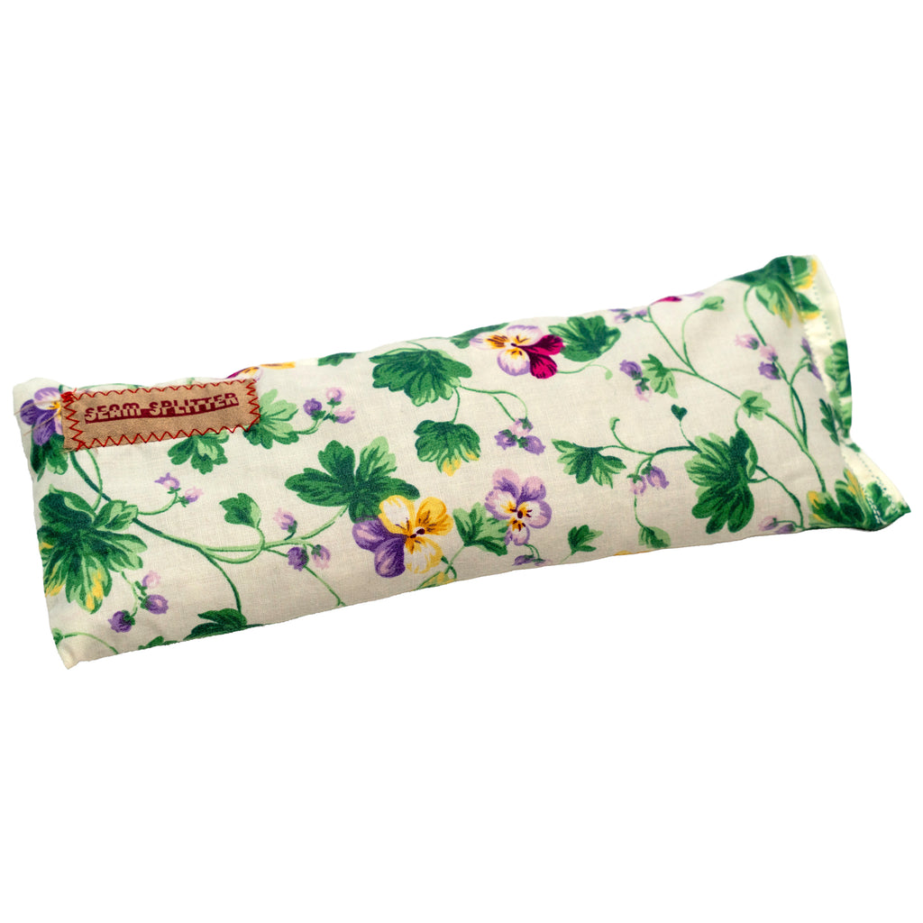 Rosemary Scented - Microwavable Upcycled Therapy Sock: Reusable Rice & Flaxseed Heat/Ice Pad - Small - Flower Print