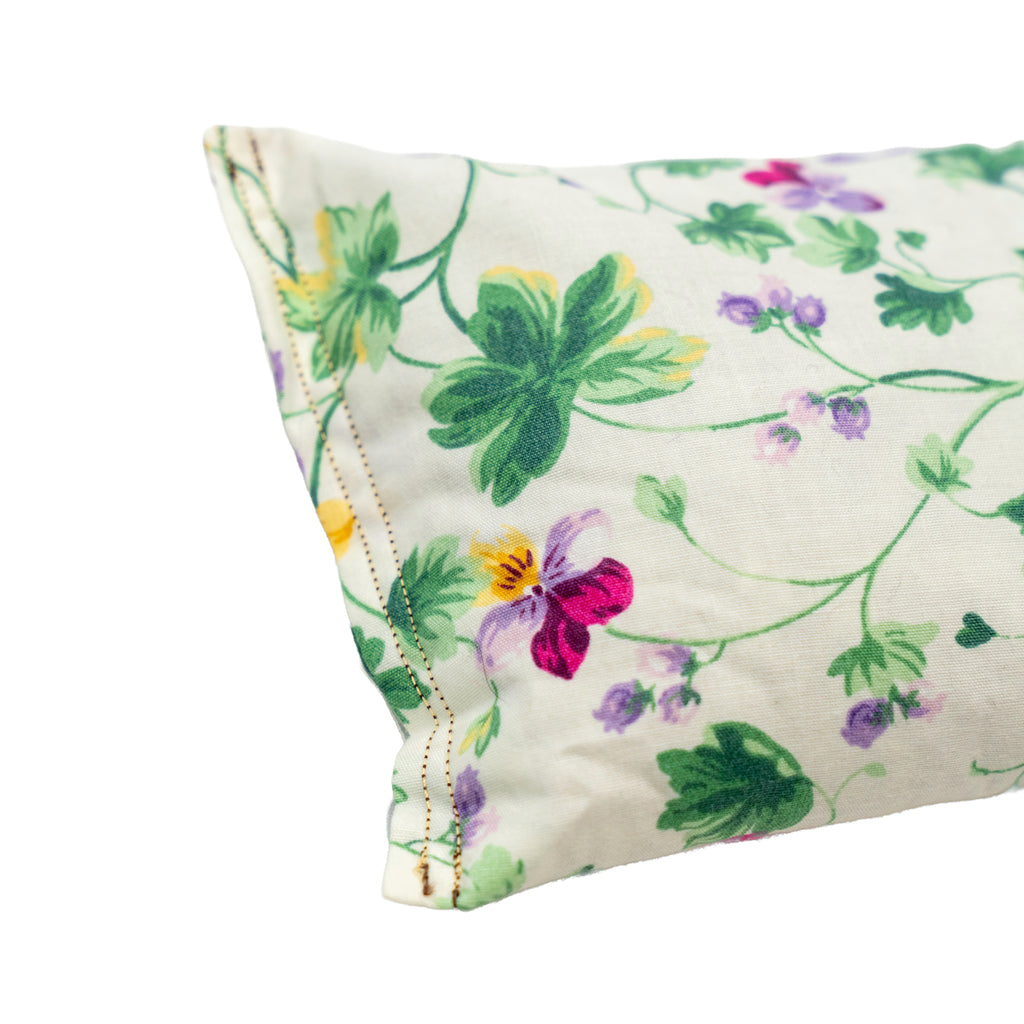 Rosemary Scented - Microwavable Upcycled Therapy Sock: Reusable Rice & Flaxseed Heat/Ice Pad - Flower Print