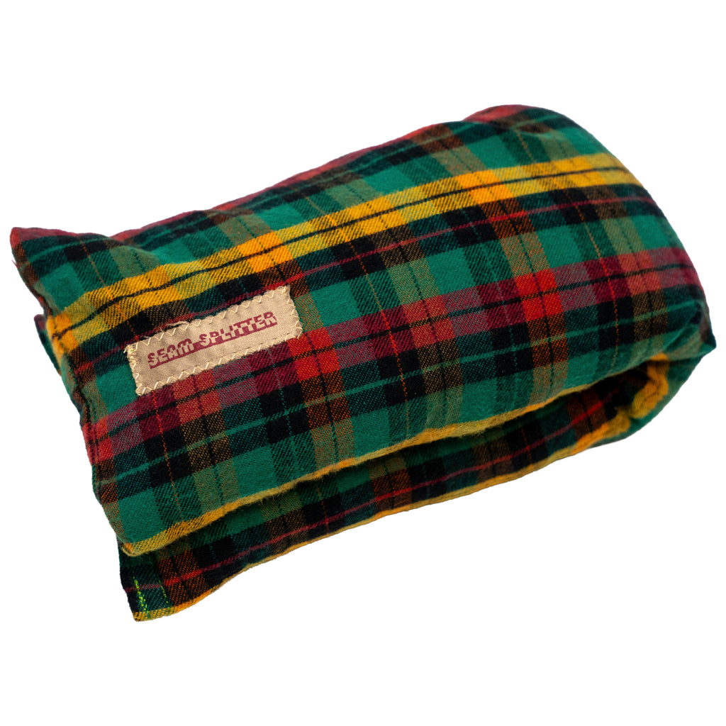 Eucalyptus Scented - Microwavable Upcycled Therapy Sock: Reusable Rice & Flaxseed Heat/Ice Pad - Flannel