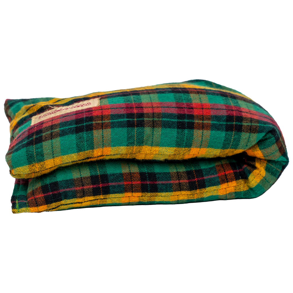 Eucalyptus Scented - Microwavable Upcycled Therapy Sock: Reusable Rice & Flaxseed Heat/Ice Pad - Flannel