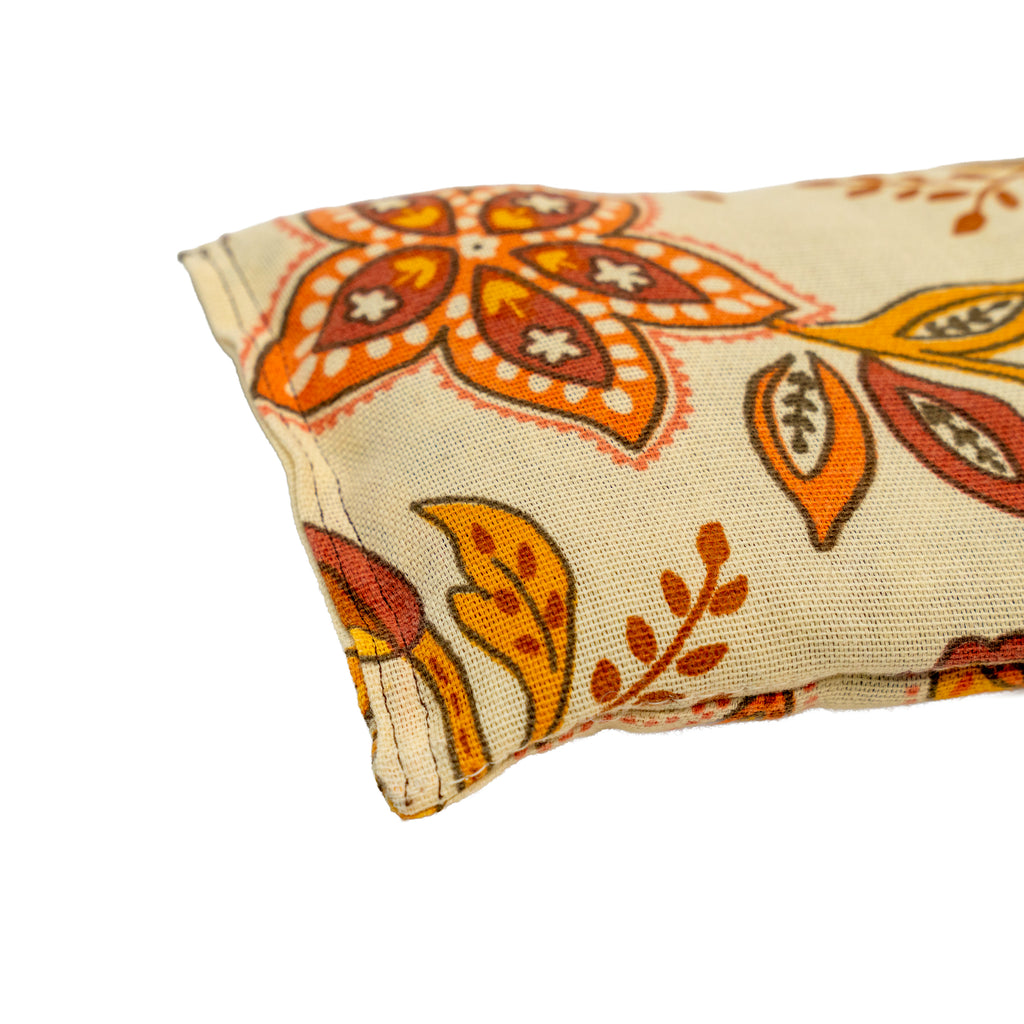 Eucalyptus Scented - Microwavable Upcycled Therapy Sock: Reusable Rice & Flaxseed Heat/Ice Pad - Retro Print