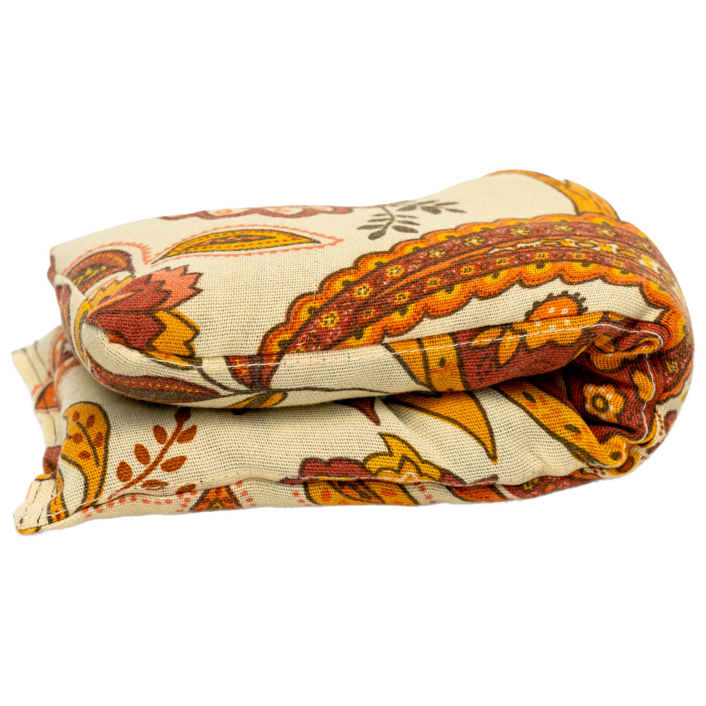 Eucalyptus Scented - Microwavable Upcycled Therapy Sock: Reusable Rice & Flaxseed Heat/Ice Pad - Retro Print