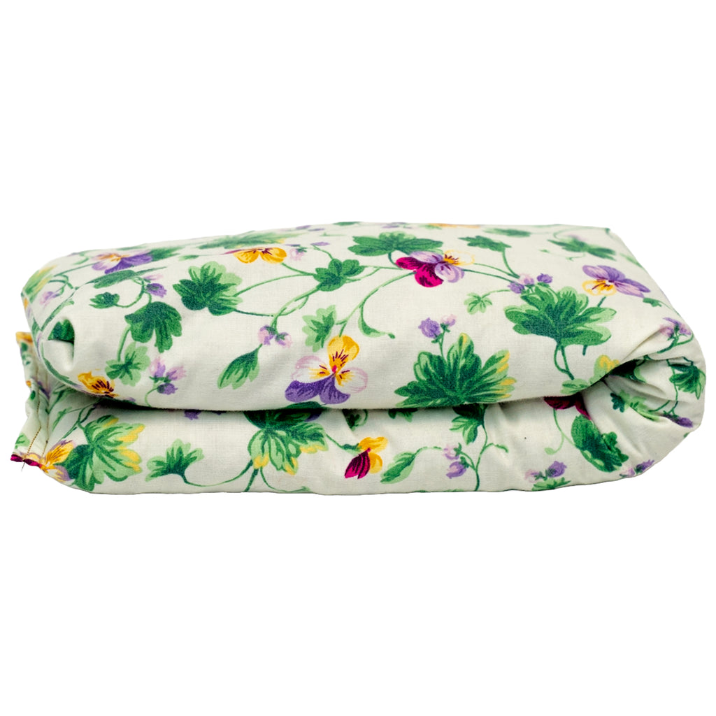 Eucalyptus Scented - Microwavable Upcycled Therapy Sock: Reusable Rice & Flaxseed Heat/Ice Pad - Flower Print