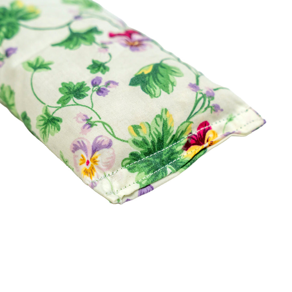 Chamomile Scented - Microwavable Upcycled Therapy Sock: Reusable Rice & Flaxseed Heat/Ice Pad - Small - Flower Print