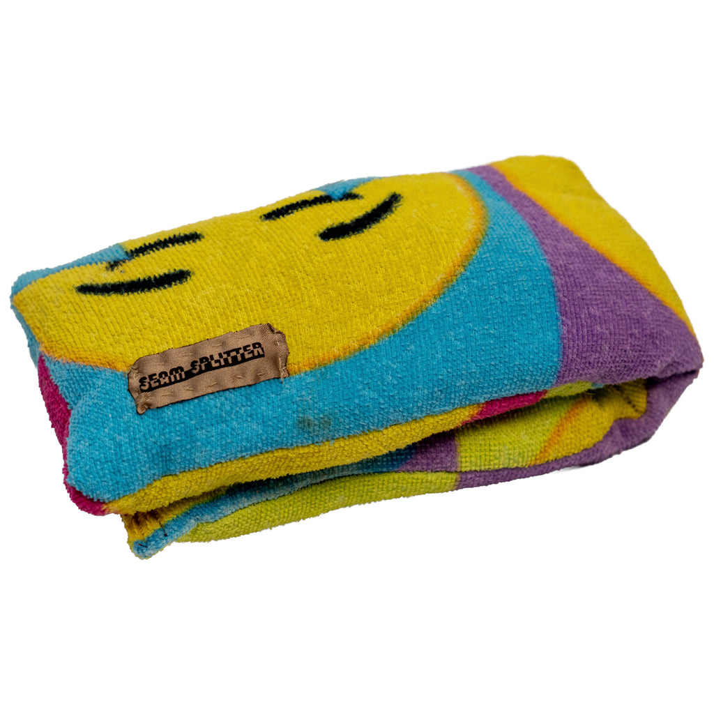 Chamomile Scented - Microwavable Upcycled Therapy Sock: Reusable Rice & Flaxseed Heat/Ice Pad - Emoji Towel