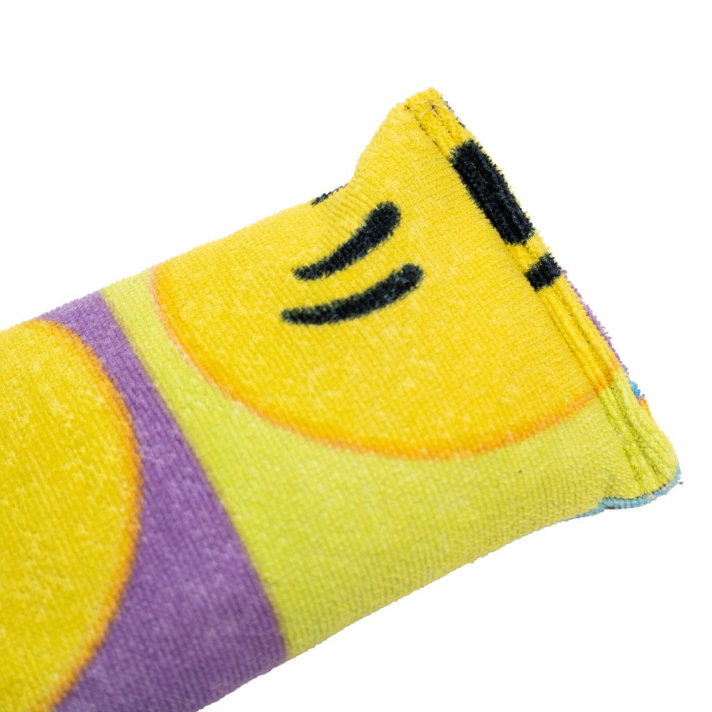 Chamomile Scented - Microwavable Upcycled Therapy Sock: Reusable Rice & Flaxseed Heat/Ice Pad - Emoji Towel