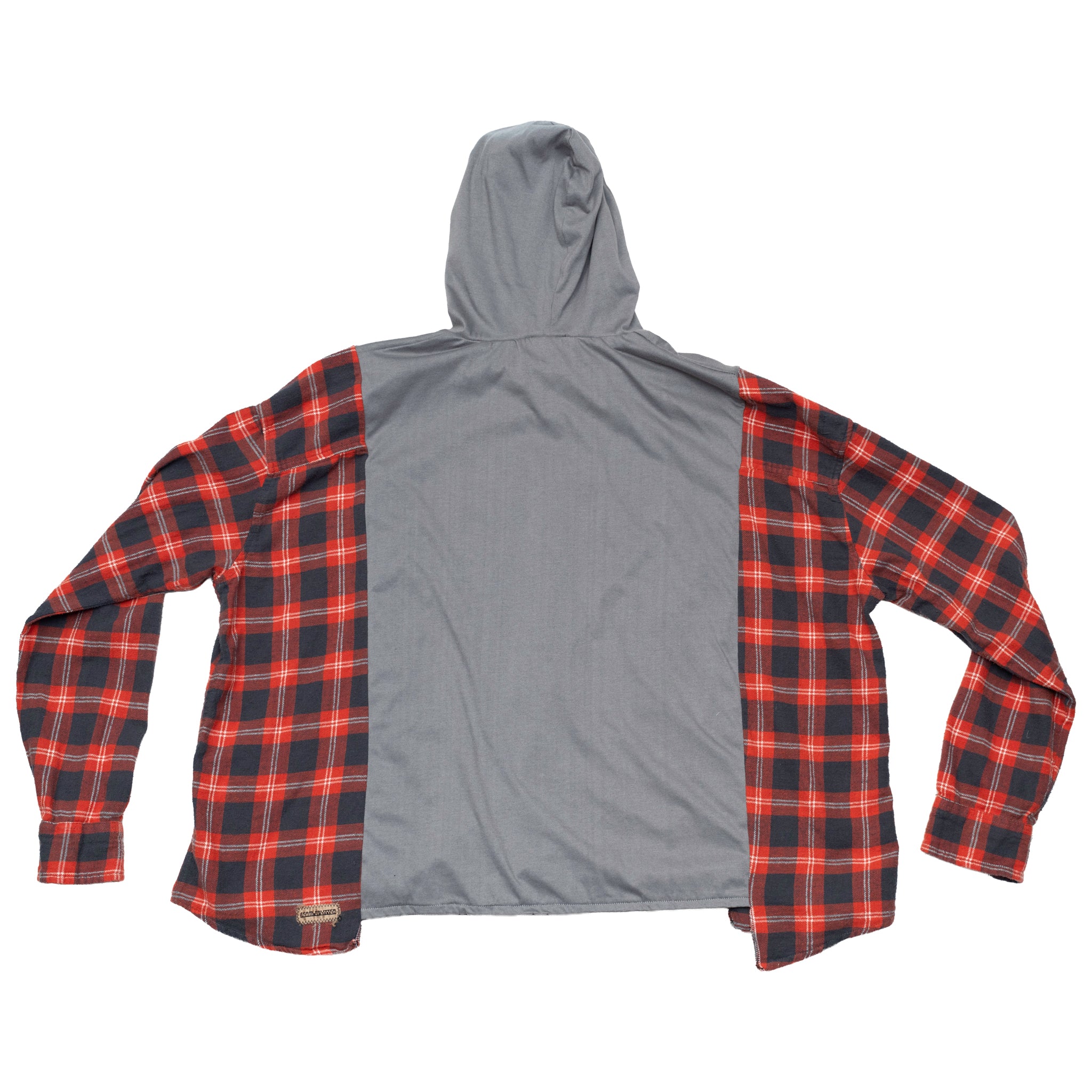 New York Mets Reversible Flannel Campfire Style Hoodie - Reworked Vintage Upcycled Sports Plaid - [M]