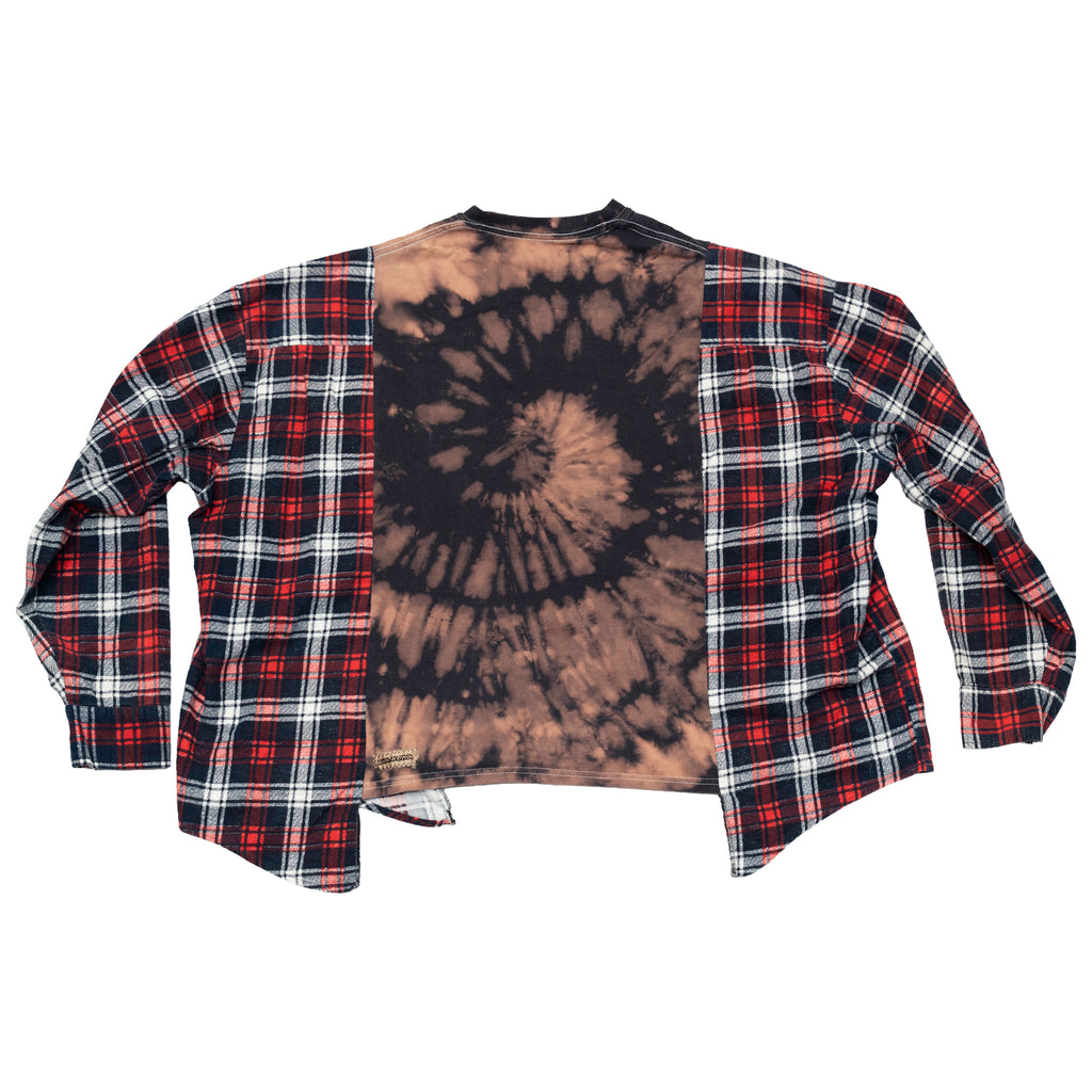 Biggie Smalls Flannel Campfire Style Sweatshirt - Reworked Vintage Upcycled Plaid - [M]