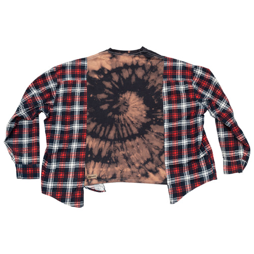 Biggie Smalls Flannel Campfire Style Sweatshirt - Reworked Vintage Upcycled Plaid - [M]