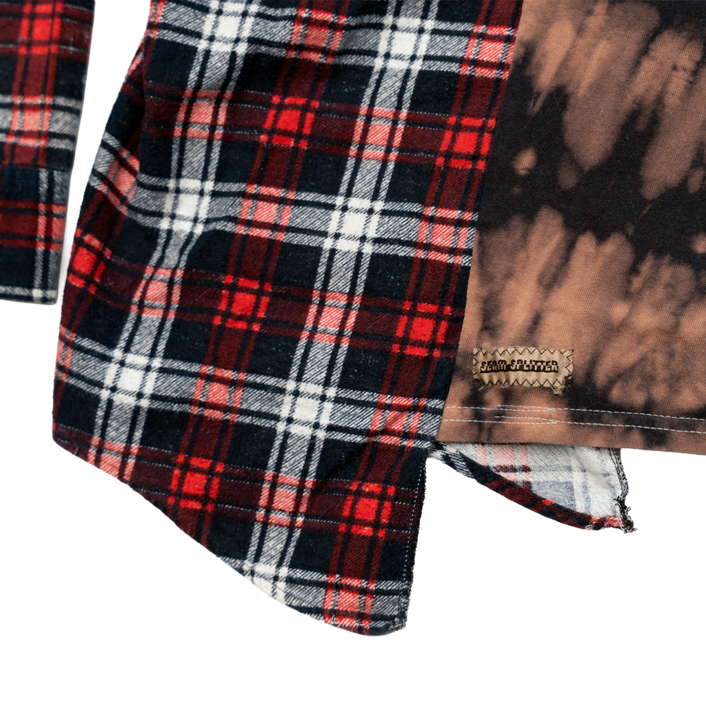 Biggie Smalls Flannel Campfire Style Sweatshirt - Reworked Vintage Upcycled Plaid - [M]