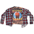 Biggie Smalls Flannel Campfire Style Sweatshirt - Reworked Vintage Upcycled Plaid - [M]